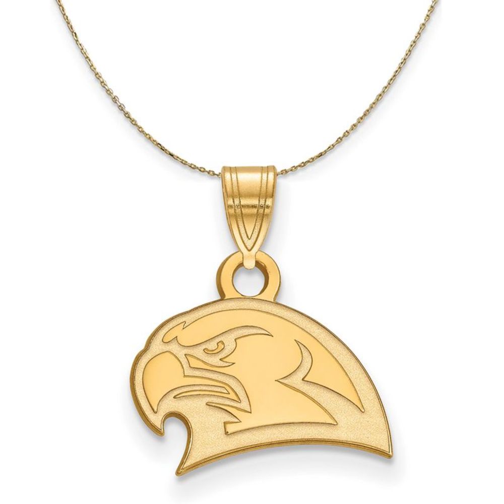 14k Yellow Gold Miami U Small Logo Pendant Necklace - 22 Inch
